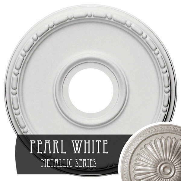 Ekena Millwork Medea Ceiling Medallion (Fits Canopies up to 5 3/8"), 16 1/2"OD x 3 7/8"ID x 1 1/2"P, Pearl White CM16MEPWS - main